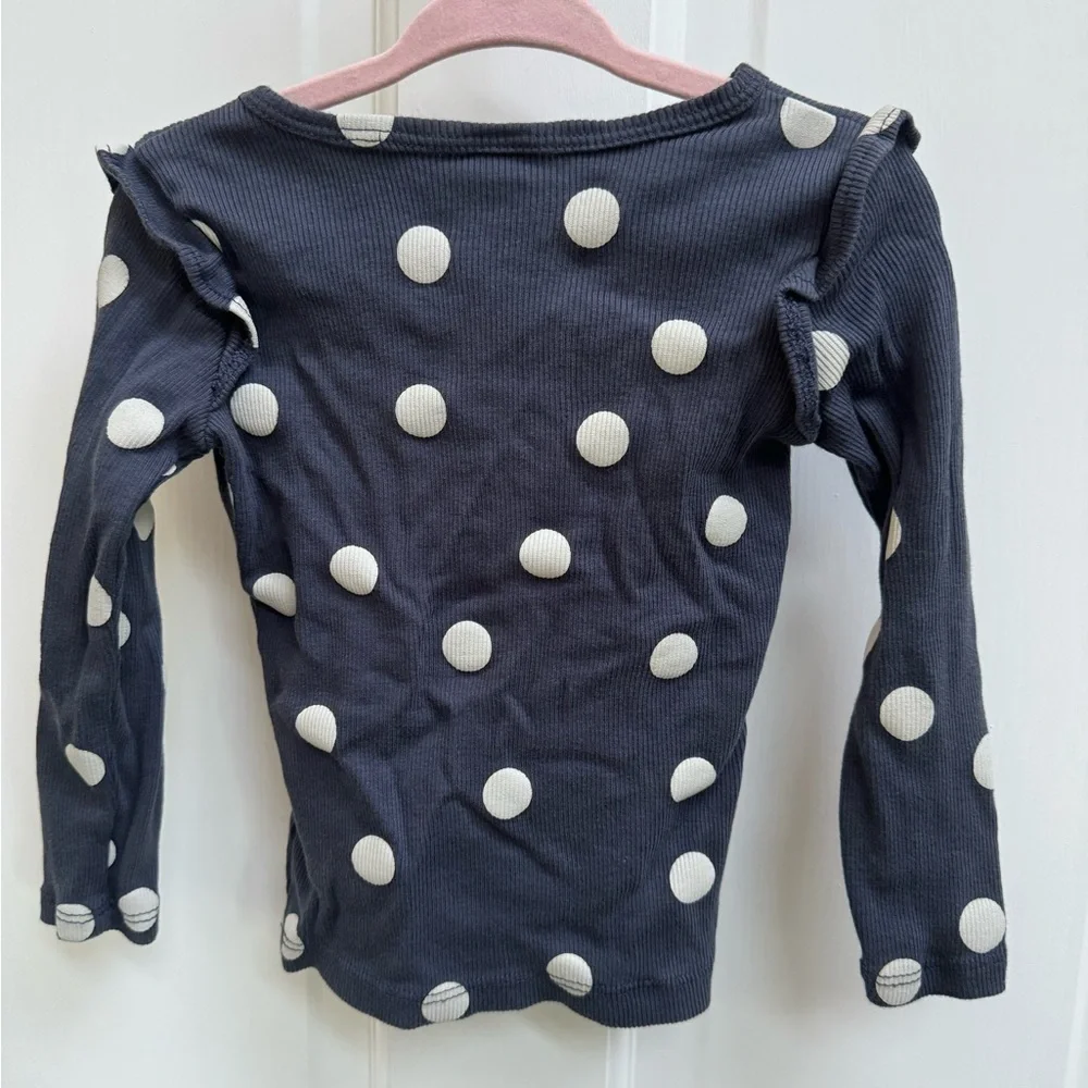 NWOT Carter’s 2T Blue & White Polka Dot Long Sleeve Girls Blouse Top